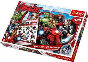 Obrazek Drużyna Avengers Puzzle 160 + Tatuaże