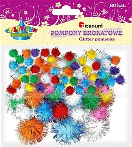 Obrazek Pompony brokatowe mix 80szt.
