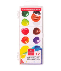 Obrazek Farby akwarelowe Anilinky Brilliant 12 kolorów