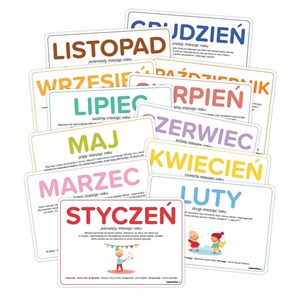Obrazek Plansze edukacyjne A5 - Miesiące 12 kart