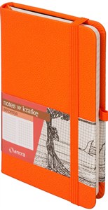 Picture of Notes A6 z gumką Secesja kratka pomarańczowy