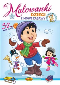 Obrazek Dzieci - zimowe zabawy. Malowanki