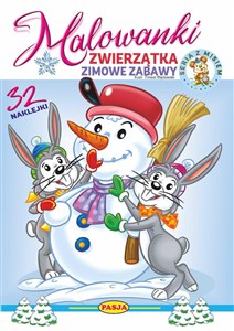 Obrazek Zwierzątka- zimowe zabawy. Malowanki