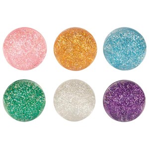 Obrazek Gumowe piłeczki z brokatem 1 szt. mix