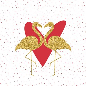 Obrazek KARNET KW WALENTYNKI FLAMINGI