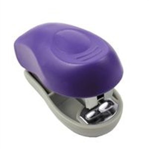 Obrazek Zszywacz plastikowy mini fioletowy fluo 8 kartek
