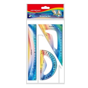 Obrazek Zestaw geometryczny Twilight z linijką 20cm