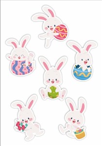 Obrazek Dekoracje okienne dwustronne - Zajączki... 6szt