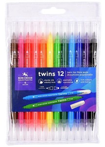 Obrazek Flamastry dwustronne 12 kolorów