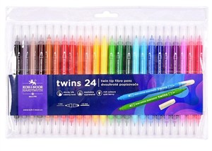 Obrazek Flamastry dwustronne 24 kolory