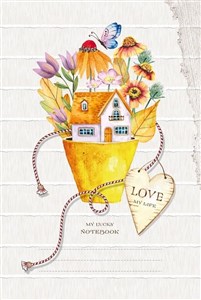 Obrazek Notatnik ozdobny 143x210/64K linia Doniczka