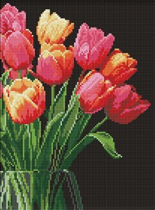 Obrazek Diamentowa mozaika - Zapach tulipanów 30x40cm