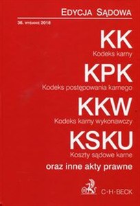Obrazek Kodeks karny Kodeks postępowania karnego Kodeks karny wykonawczy Koszty sądowe karne oraz inne akty prawne