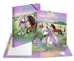 Obrazek Teczka A3 gumki narożne - Świat koni