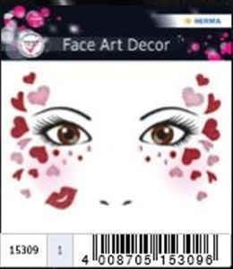 Picture of Naklejki do zdobienia twarzy love 15309