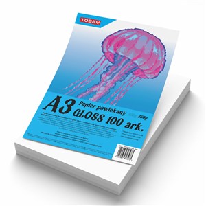 Obrazek Papier A3 powlekany kredowany gloss 100 ark.350g