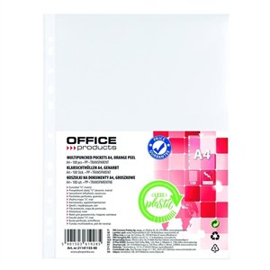 Obrazek Paczka Koszulki na dokumenty A4 Office Products PP groszkowe 100 sztuk