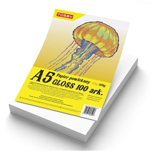Obrazek Papier A5 powlekany kredowany gloss 100 ark.350g