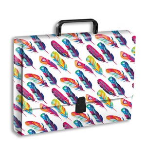 Obrazek Teczka z rączką A4 5 cm Penmate piórka T0102