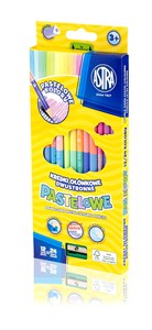 Obrazek Kredki ołówkowe dwustronne pastelowe 24 kolory 12 sztuk