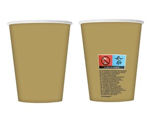 Picture of Kubeczki papierowe złote 270ml 8szt