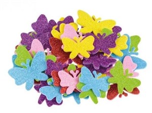 Obrazek Naklejki z pianki motyle z brokatem 42szt