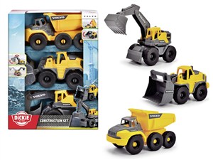 Obrazek Zestaw pojazdów budowlanych Volvo Dickie 3-pak 16cm