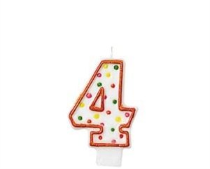 Obrazek Świeczka cyferka 4 kropki 7,6cm