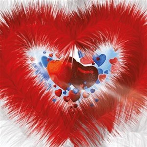 Obrazek Pocztówka 3D Futrzane Serce