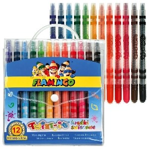 Picture of Kredki świecowe Flamingo Twist-it 12 kolorów