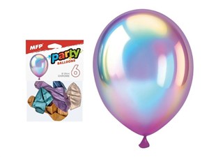 Obrazek Balon dmuchany chrom 30cm 6szt
