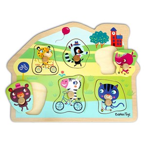 Obrazek Drewniane puzzle, Układanka, Dopasuj Kształty