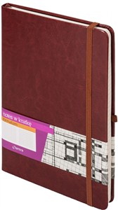 Picture of Notes A4 z gumką Formalizm kratka brązowy