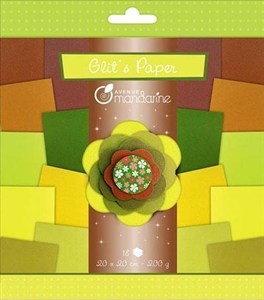 Picture of Papier Glitter zielenie brązy