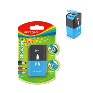 Obrazek Temperówka 3w1 plastikowa potrójna MIX