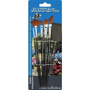 Obrazek Pędzle artystyczne Flamingo 6 sztuk