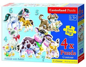 Picture of 4x1 Puzzle konturowe Jungle Babies