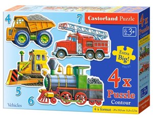 Obrazek 4x1 Puzzle konturowe Vehicles