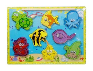 Picture of Układanka drewniana z wędką