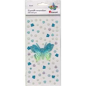 Picture of Kryształki samoprzylepne motyl 3D 75x60mm 82szt