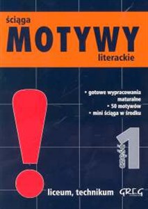 Obrazek Motywy literackie 1 ściąga Liceum technikum
