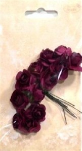 Picture of Różyczki papierowe 12szt bordowe