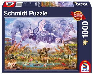 Obrazek Puzzle 1000 PQ Zwierzęta przy wodopoju 108151