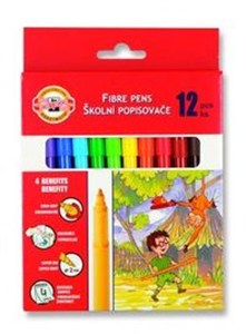 Obrazek Flamastry zmywalne 12 kolorów