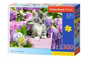 Obrazek Puzzle 200 el. B-222209 Kitten in Baske B-222209