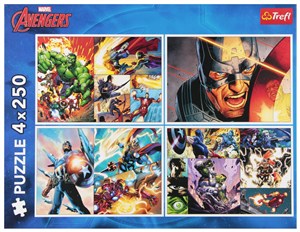 Obrazek Puzzle 4x250 Bohaterskie dni Marvel The Avengers 13309