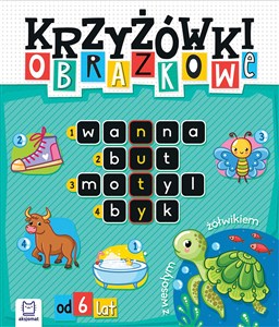Obrazek Krzyżówki obrazkowe z wesołym żółwikiem. Od 6 lat