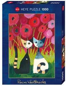 Obrazek Puzzle 1000 Szczęśliwa para kotów