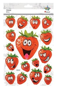 Picture of Naklejki wypukłe miękkie truskawki 17szt