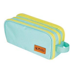 Obrazek Piórnik kosmetyczka potrójny mint/yellow